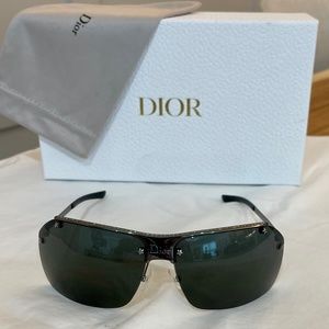 Christian Dior Black Rimless shield sunglasses